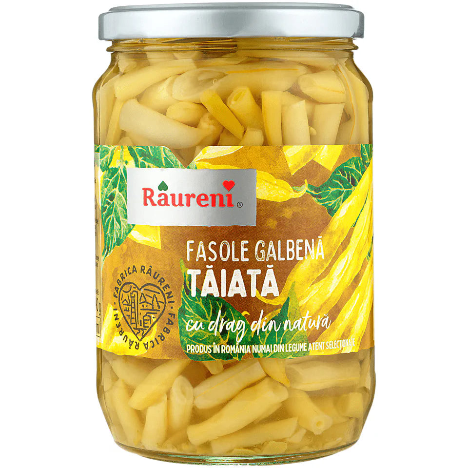Raureni - Yellow Beans in Brine - Fadole Galbena Taiata - 690g