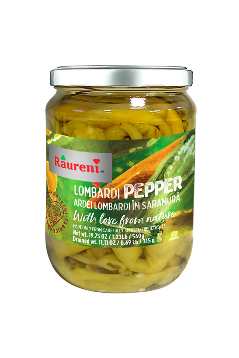 Raureni - LOMBARDI PEPPER - Ardei Lombardi in Saramura - 560g