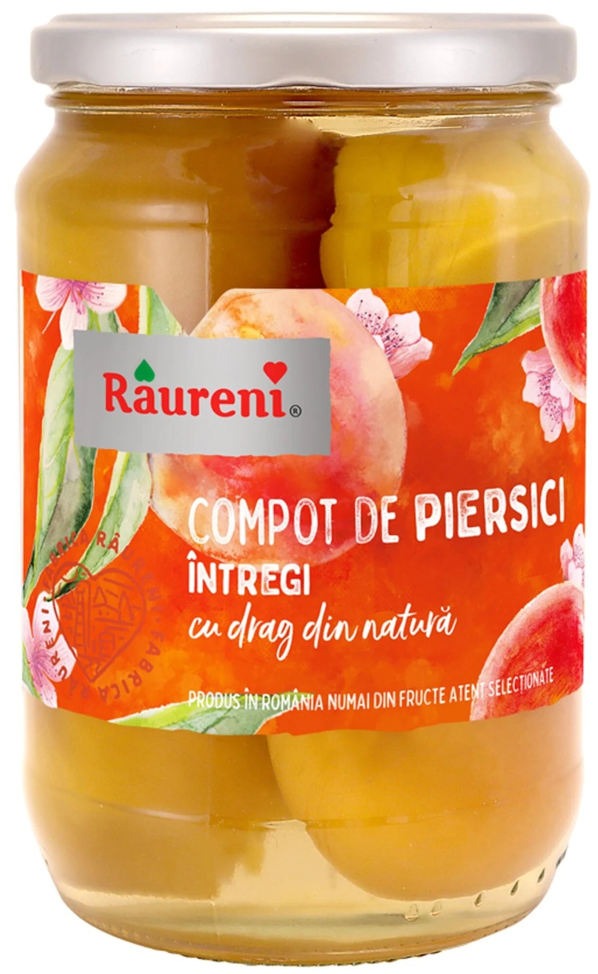 RAURENI - WHOLE Peaches Compote - Compot de Pircici Intregi - 680g