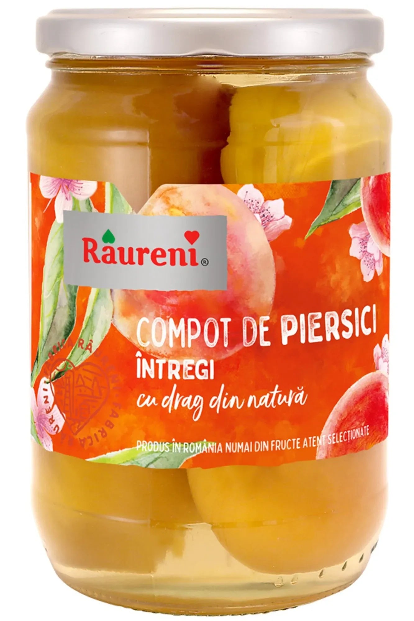 RAURENI - WHOLE Peaches Compote - Compot de Pircici Intregi - 680g