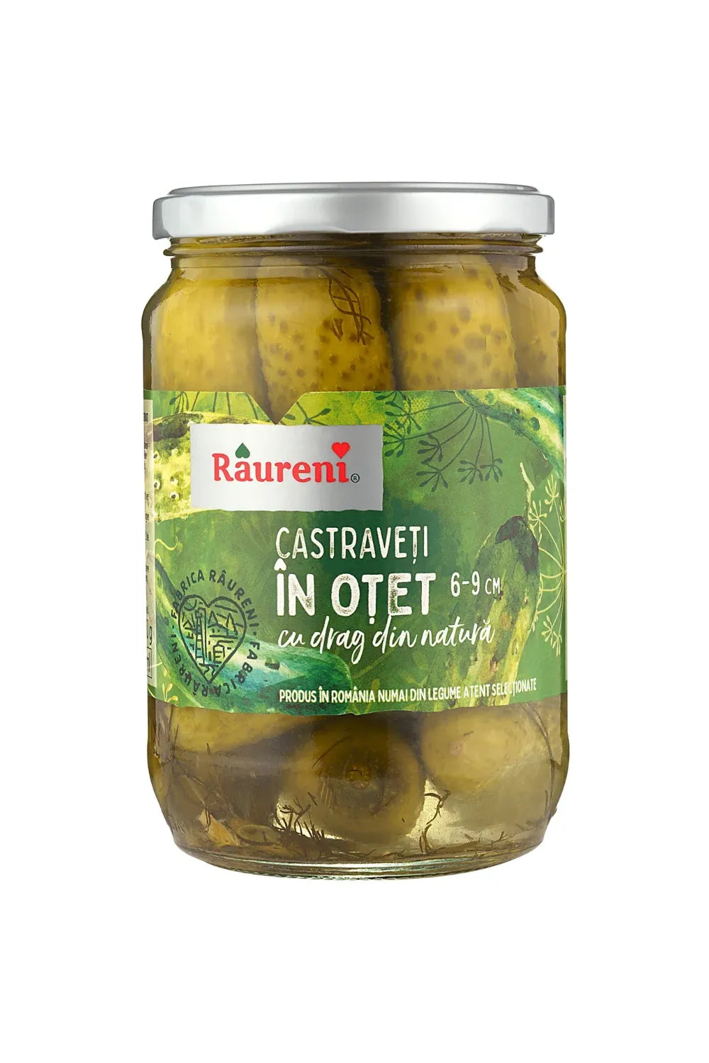 RAURENI - Cucumbers in Vinegar - Castraveti in Otet 6-9cm - 670g