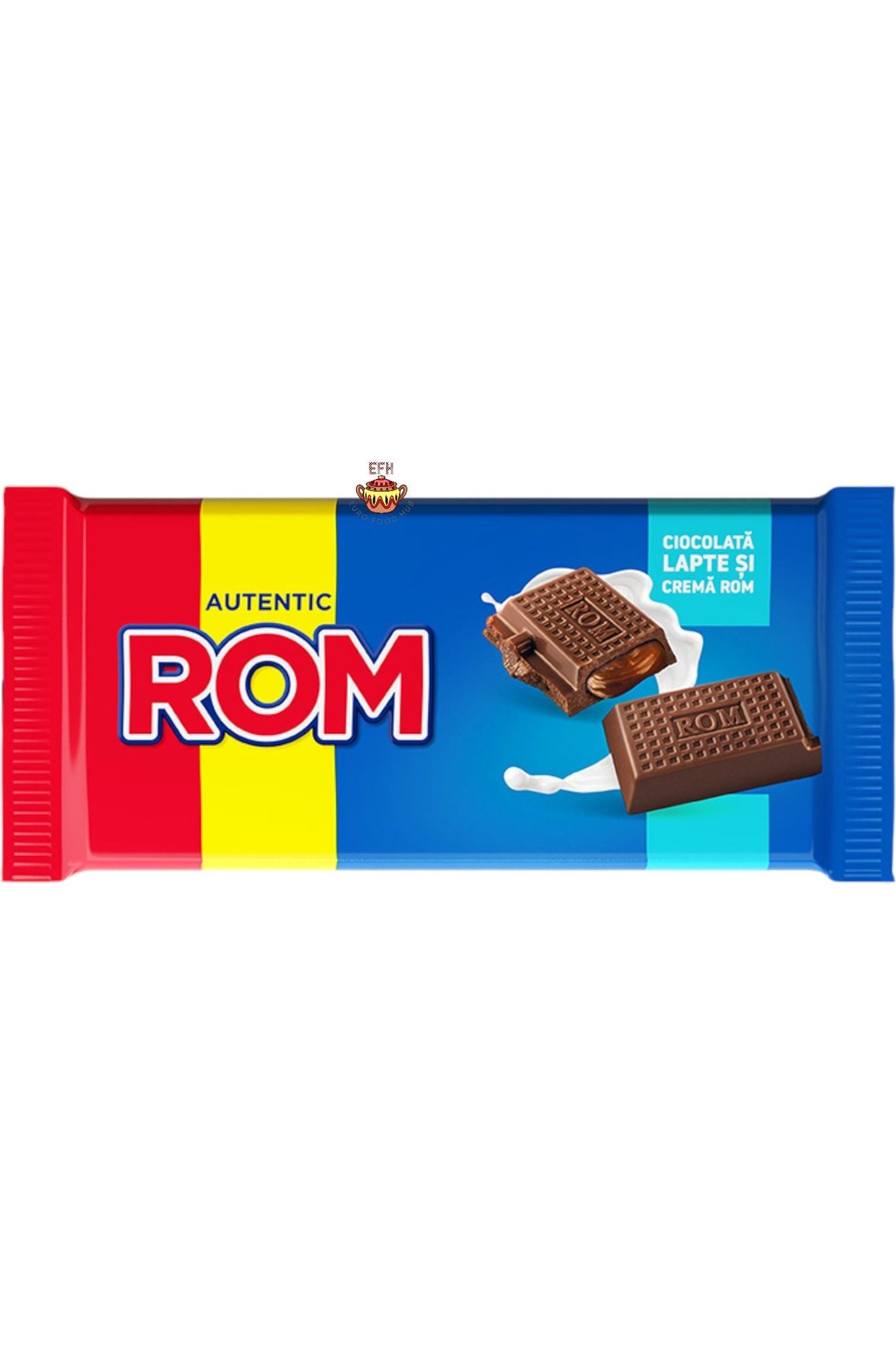 Romanian Chocolate Bar - AUTENTIC ROM - MILK - Ciocolata Lapte Si Crema Rom