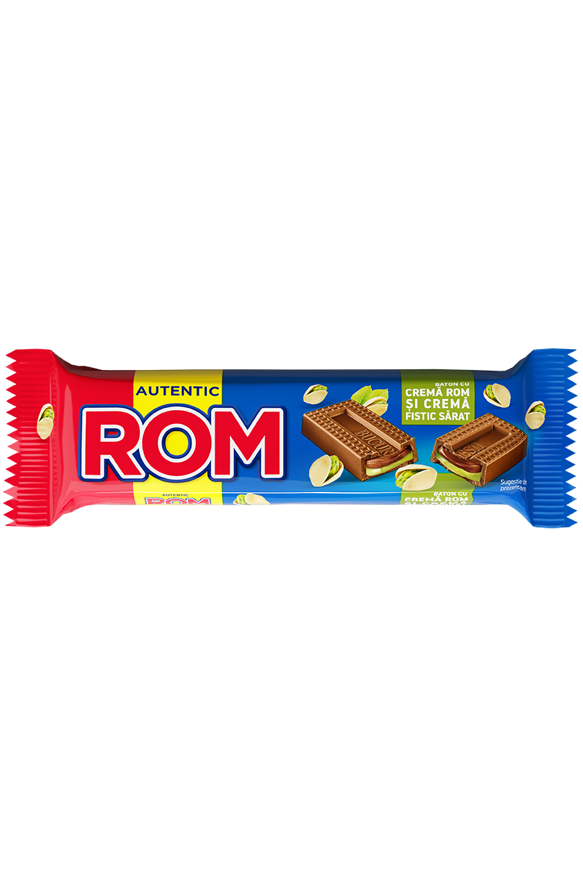 Autentic ROM - Chocolate Bar with Salted Pistachio Creme Filling - 44.5g