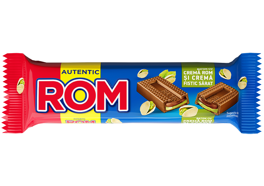 Autentic ROM - Chocolate Bar with Salted Pistachio Creme Filling - 44.5g