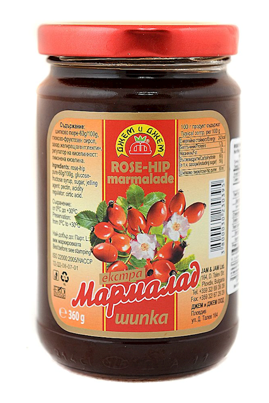 Bulgarian ROSEHIP Marmalade Extra -J&J - 360 or 650g - SHIPKA
