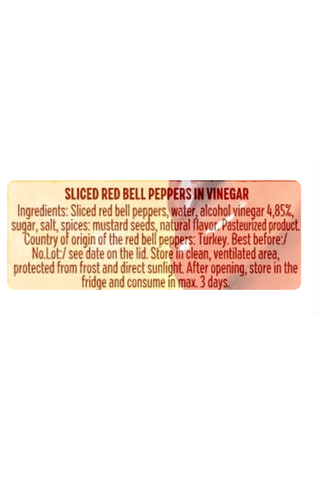 RAURENI - Sliced Red Bell Peppers in Vinegar - Gogosari Taiati in Otet - 650g
