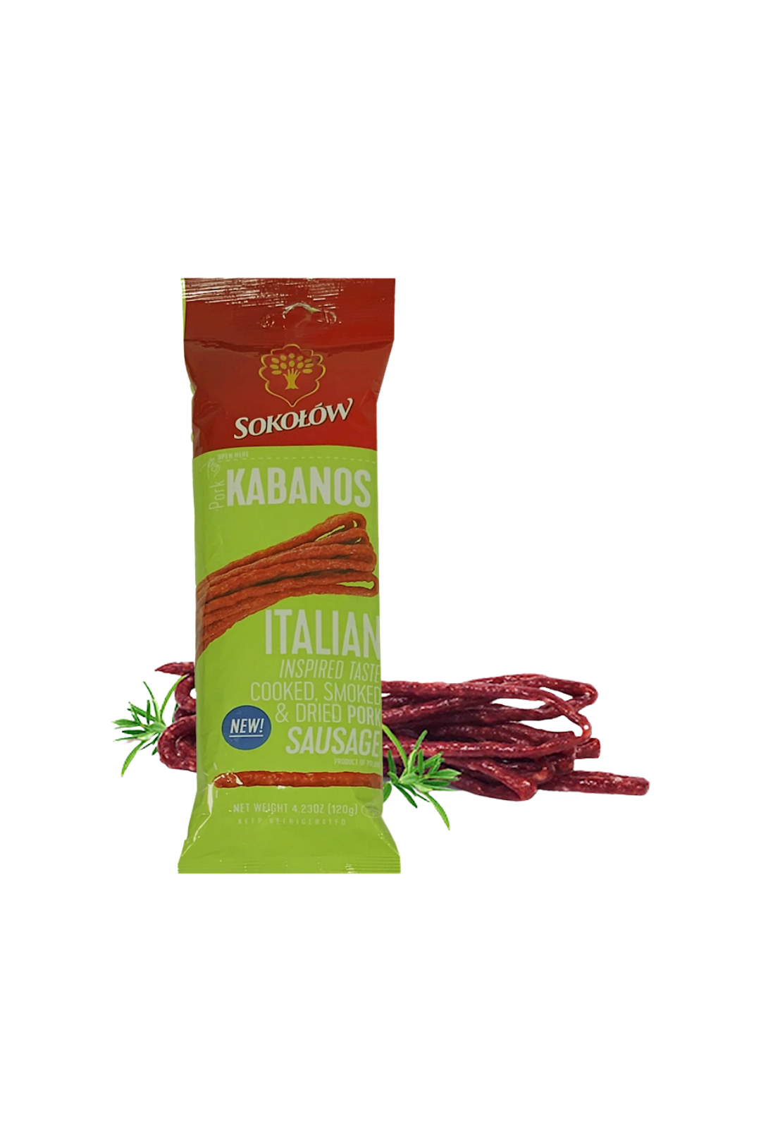 SOKOLOW - ITALIAN Inspired Pork KABANOS - Made in Poland - 120g