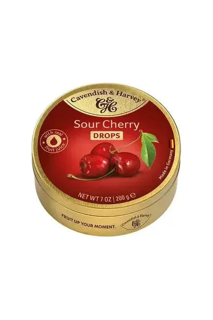 Cavendish & Harvey SOUR CHERRY Hard Candy Drops - 200g