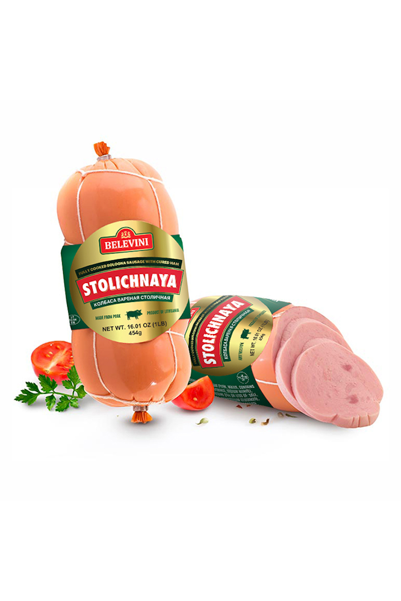 BELEVINI Bologna STOLICHNAYA Fully Cooked Sausage 1Lb (454g)