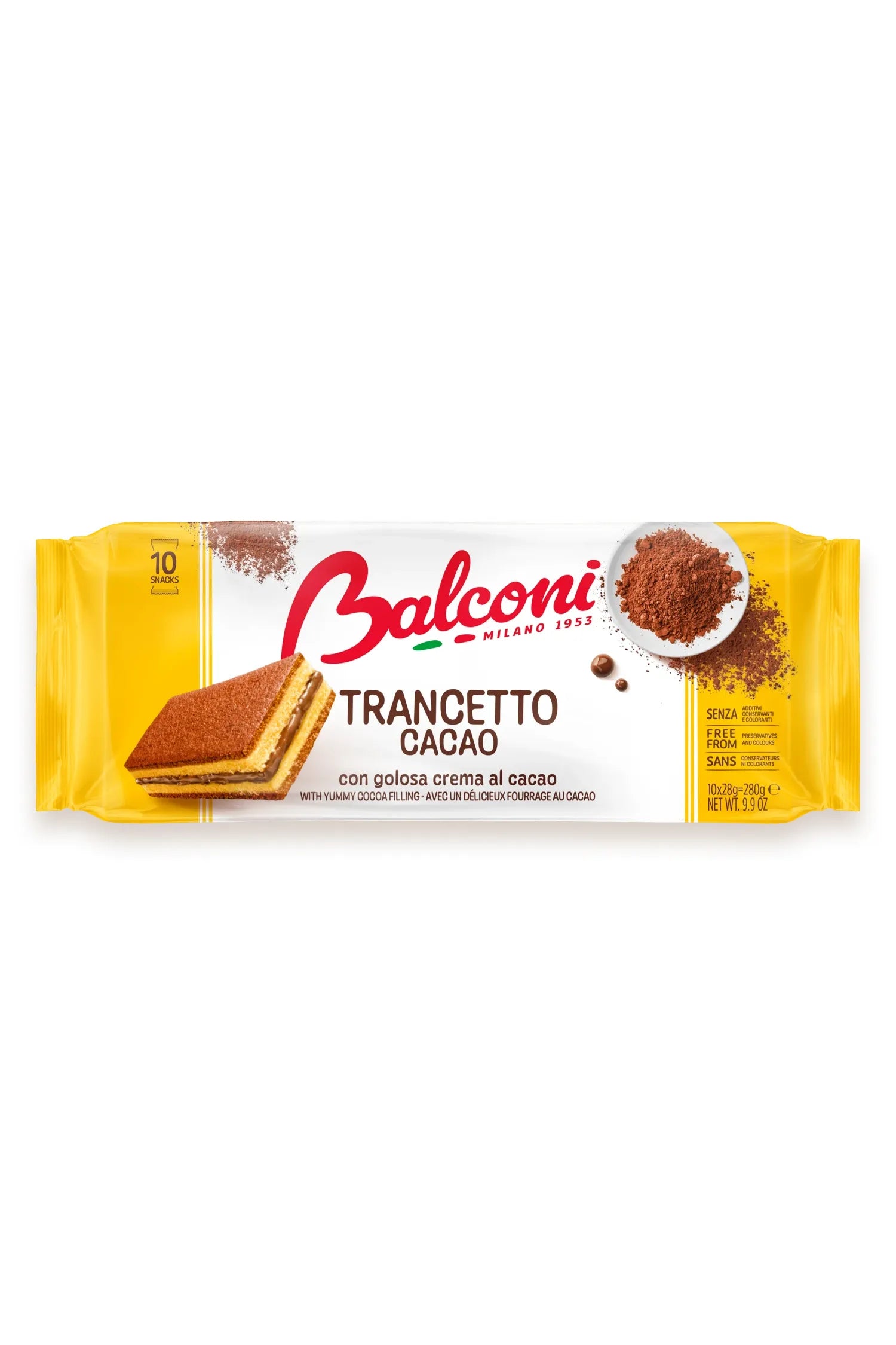 Balconi - TRANCETTO - COCOA - Soft Sponge Cake 10pcs - 280g