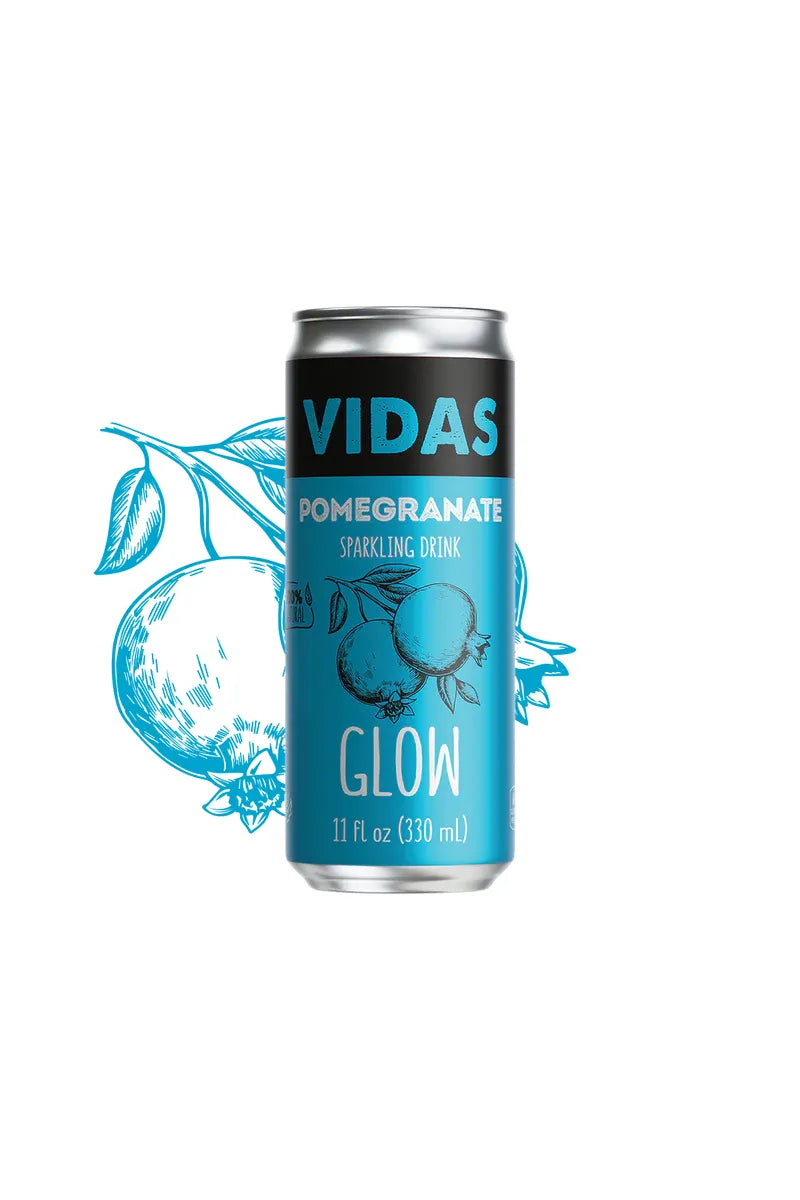 VIDAS - Pomegranate Sparkling Drink - GLOW - 330ml