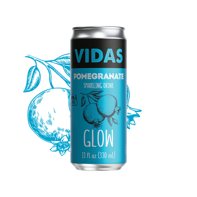 VIDAS - Pomegranate Sparkling Drink - GLOW - 330ml
