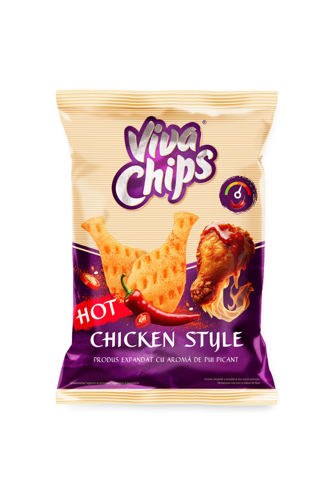 VIVA Puffed Chips - SPICY CHICKEN Style - 100g