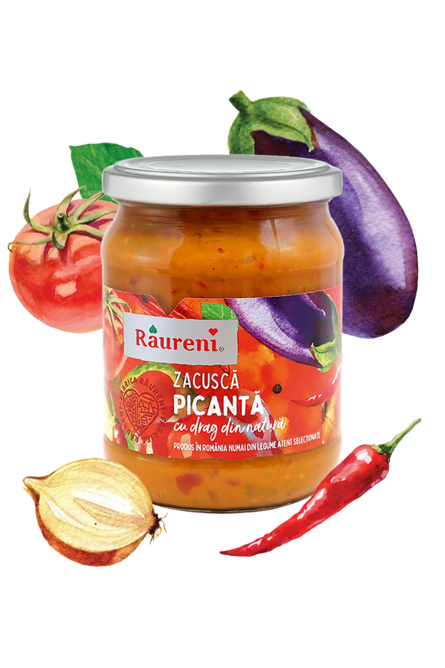 RAURENI - Romanian SPICY Eggplant Spread - Zacusca PICANTA 300g OR 500g