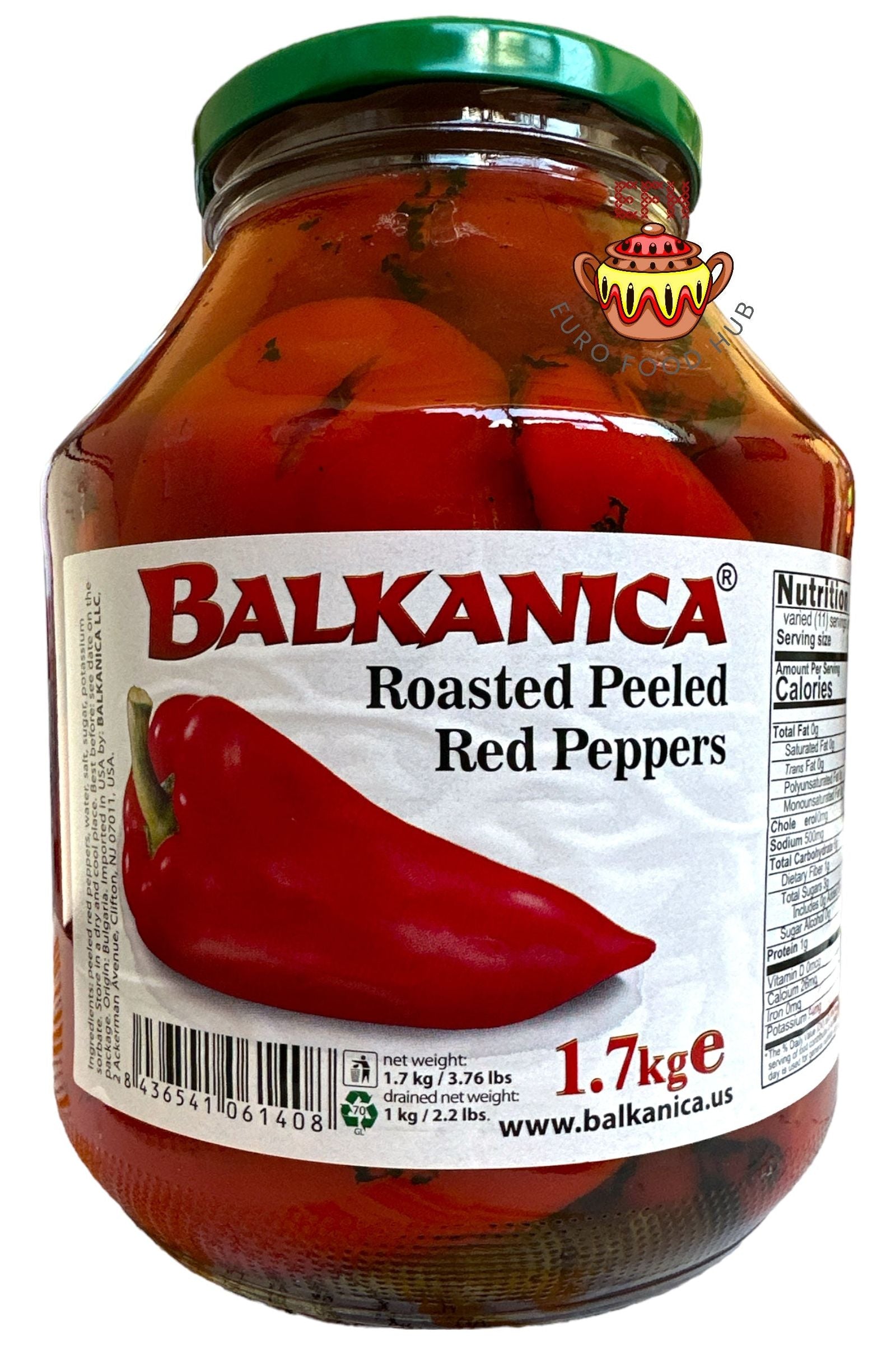 Roasted & Peeled Red Peppers - Capia - 1.7kg