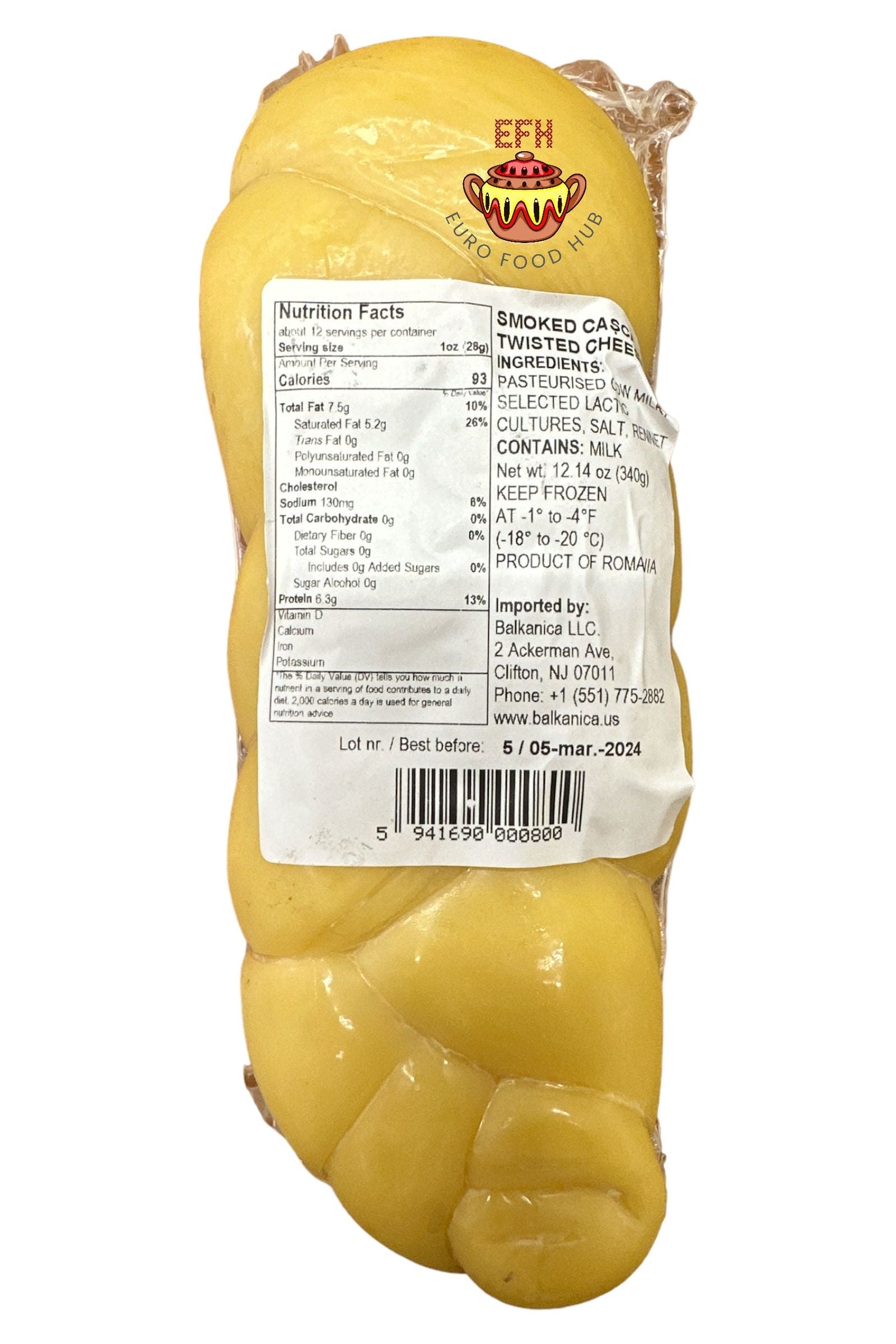 Braided Smoked Cascaval Cheese - Impletit - THEREZIA 340g