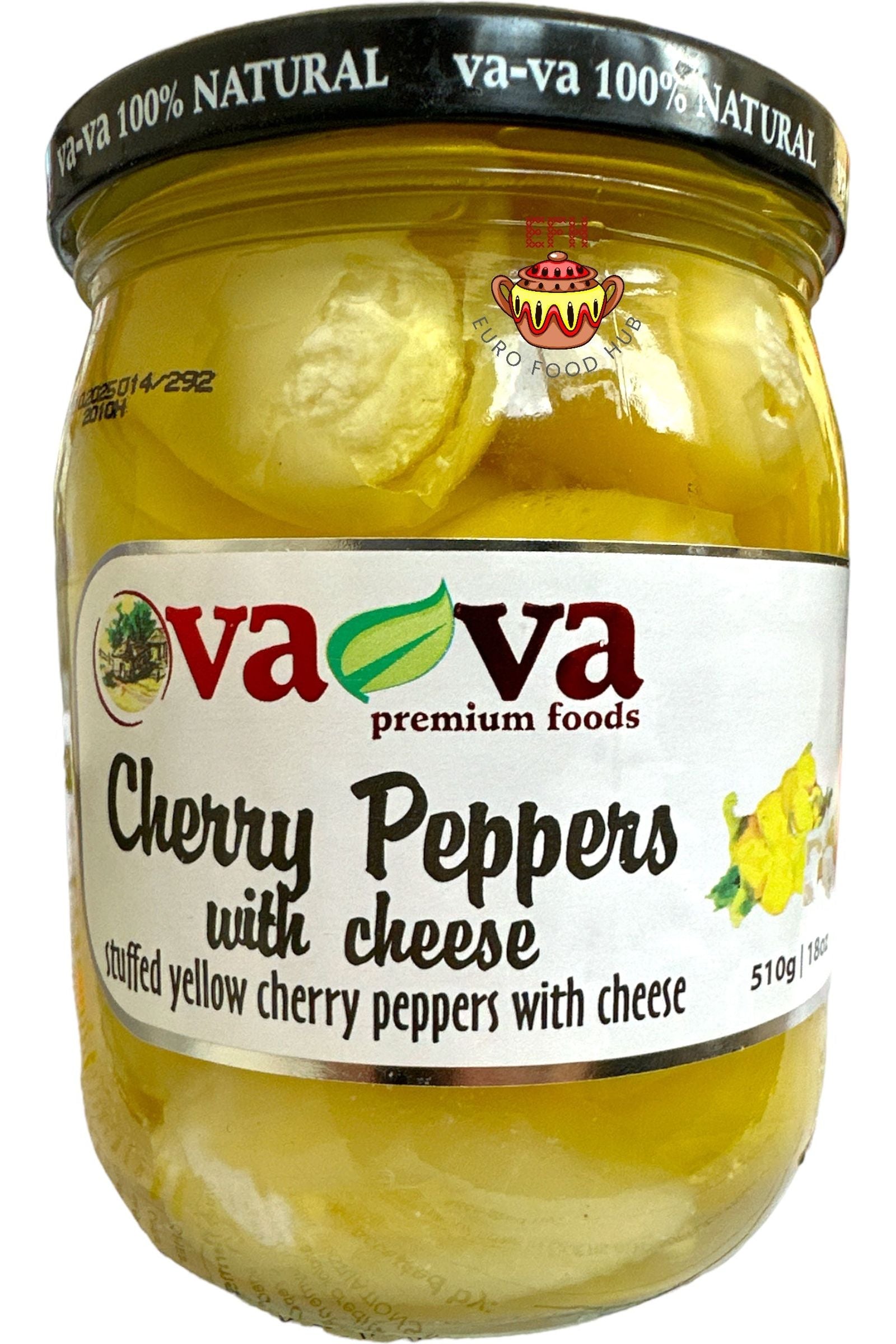 Va-Va Yellow Cherry Peppers Stuffed with Cheese - 510g