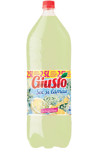 Giusto Elderberry & Lemon Carbonated Soft Drink - 2.5 L