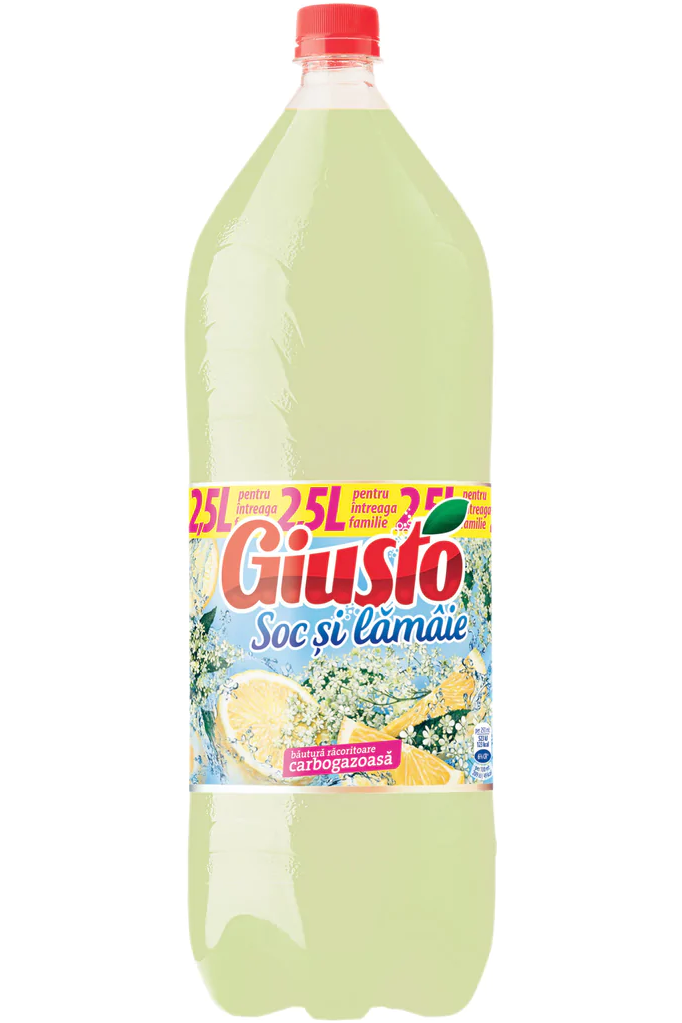 Giusto Elderberry & Lemon Carbonated Soft Drink - 2.5 L