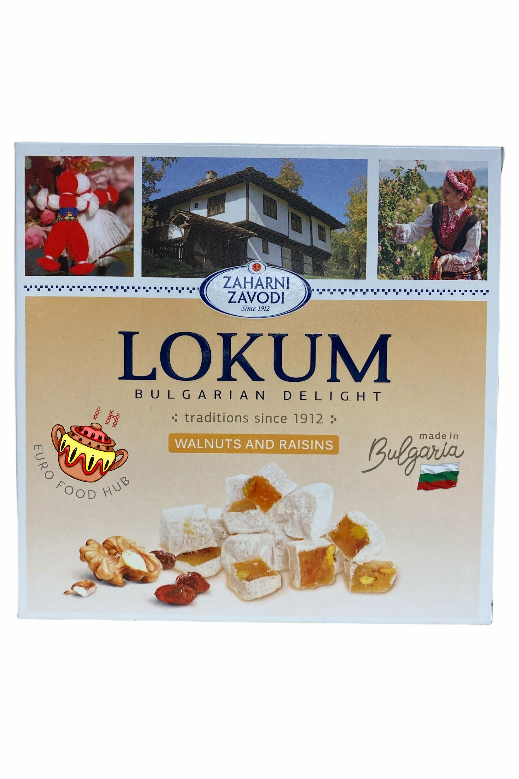 Lokum - Bulgarian Delight - with Walnuts and Raisins