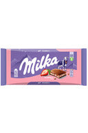 Milka Milk Chocolate Confection, with Strawberry Yogurt Creme Filling - 3.52 oz