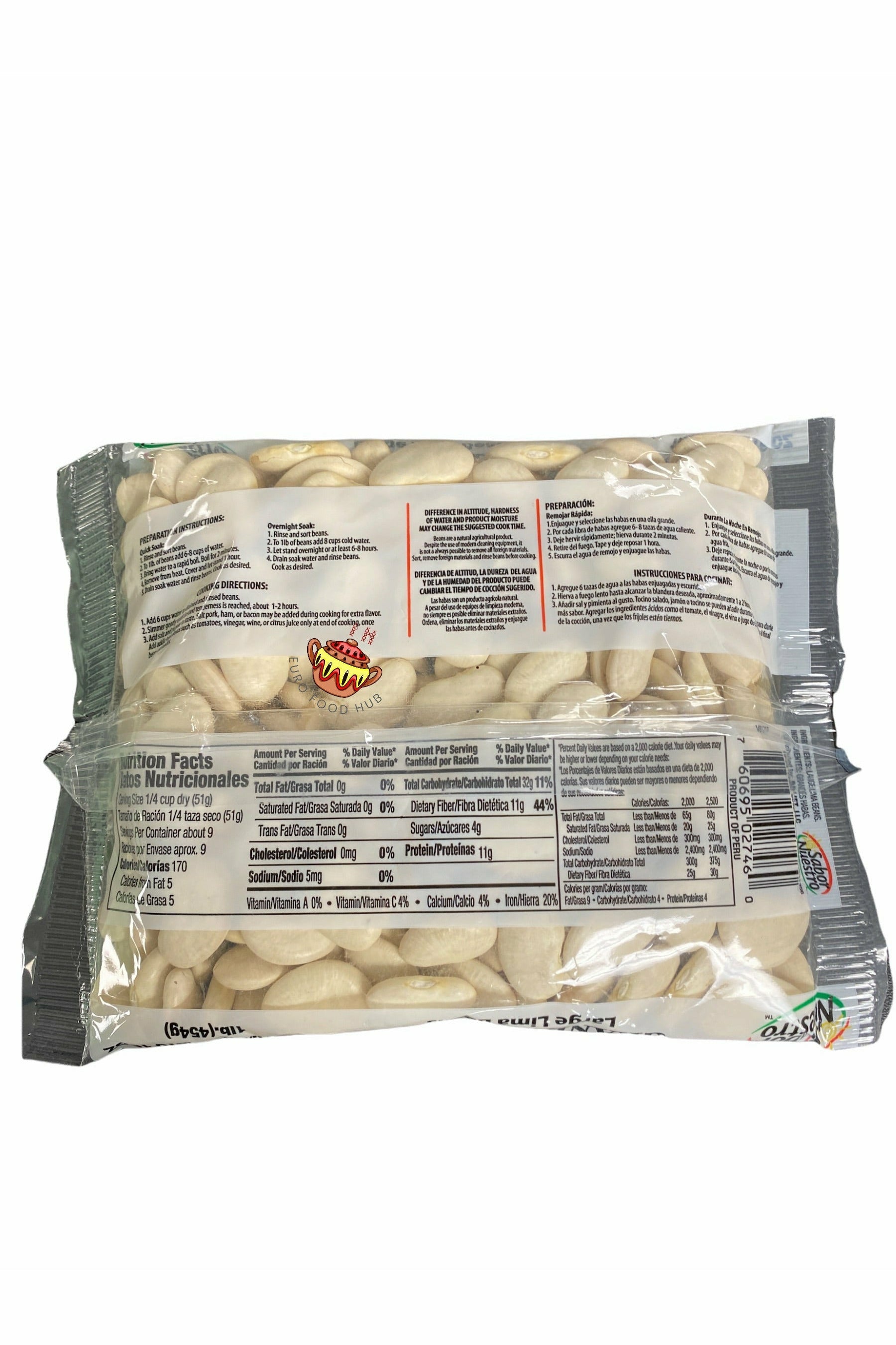 Large Lima Beans - Sabor Nuestro - 454g/16oz