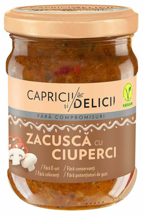 Zacusca Cu Ciuperci - Romanian Mushroom Spread - Capricii si Delicii