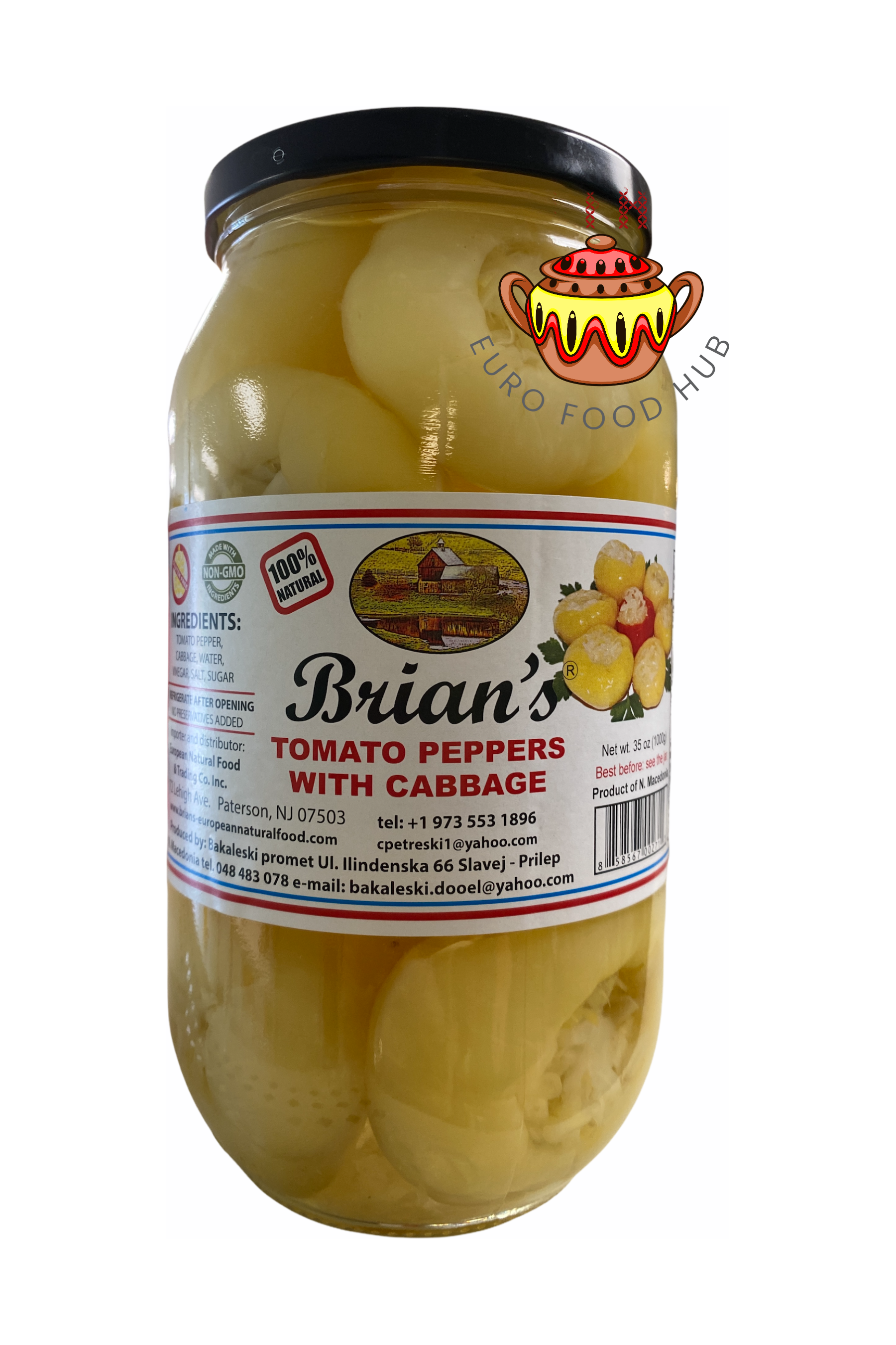 Brian’s European Natural Products - Tomato Peppers with Cabbage - 1kg