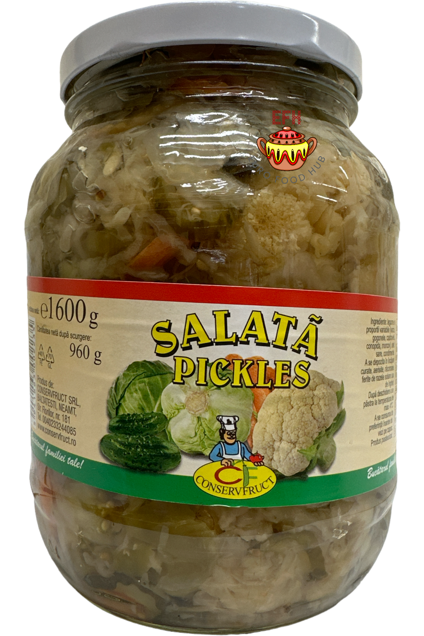 Romanian Mixed Pickle Salad - CONSERVFRUCT- 1.6 kg