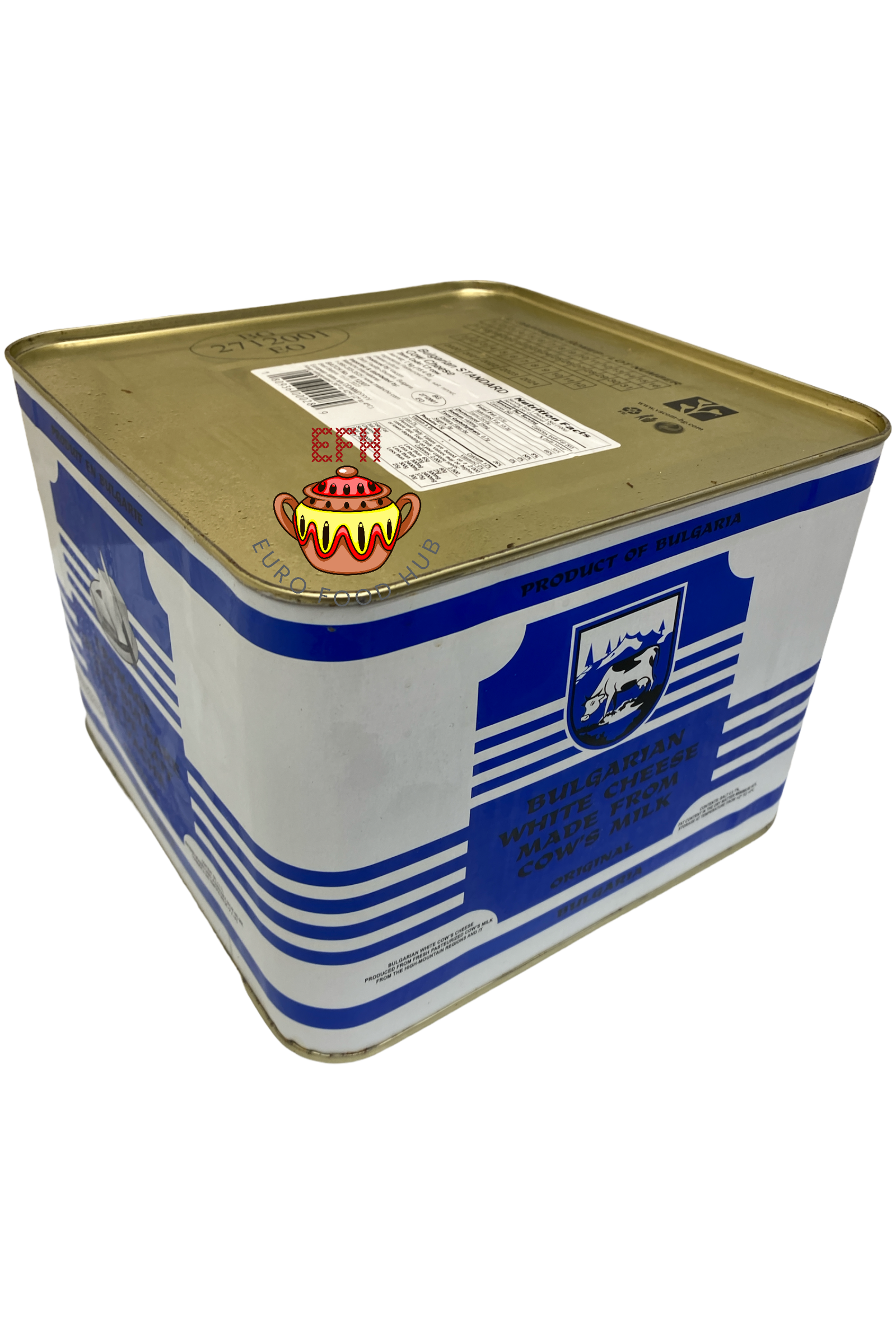 Bulgarian Premium Feta Cheese in Metal Tin - COW -  7kg