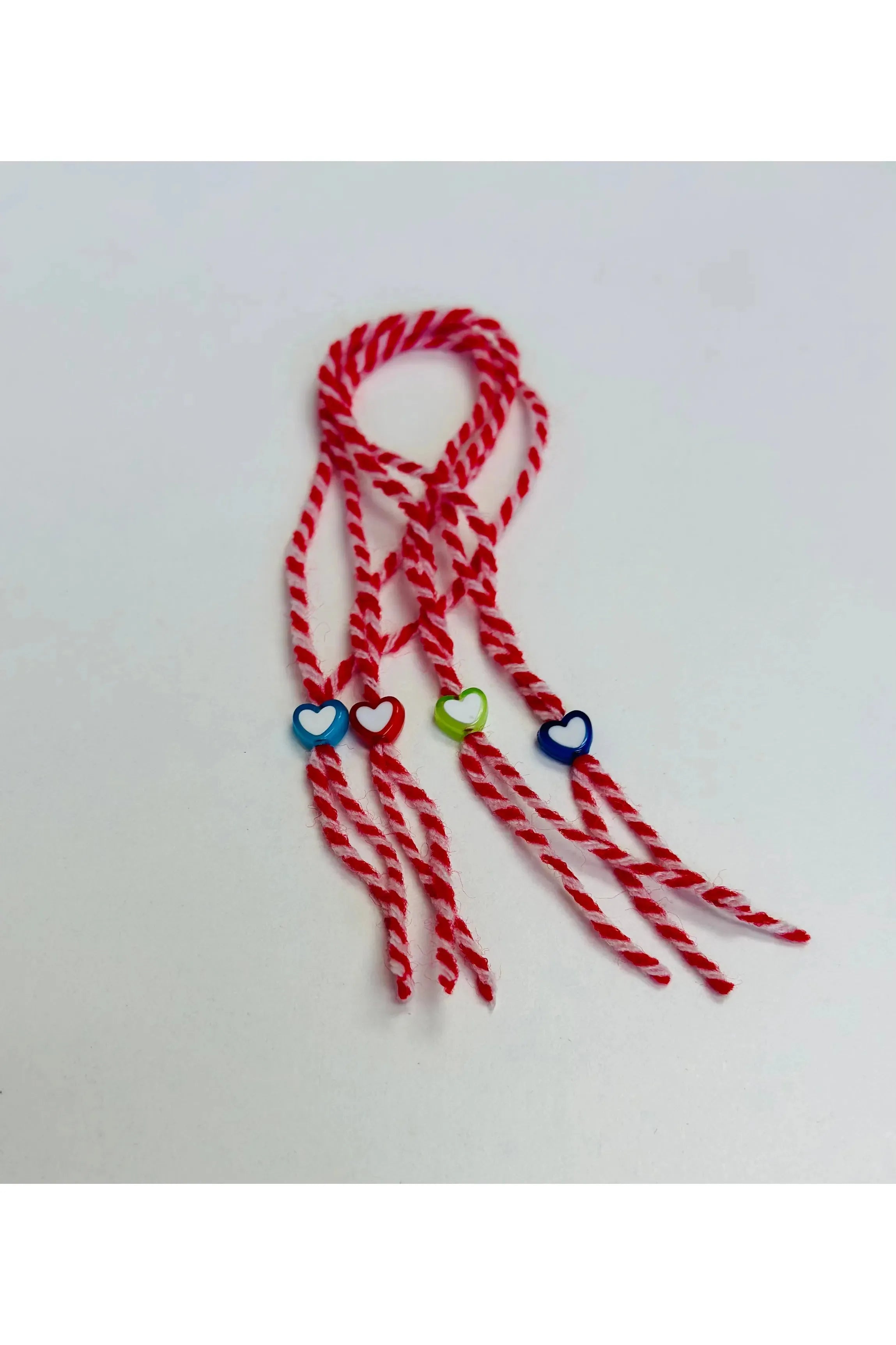 Martenitsa - Baba Marta Day - Bracelet with Heart Bead