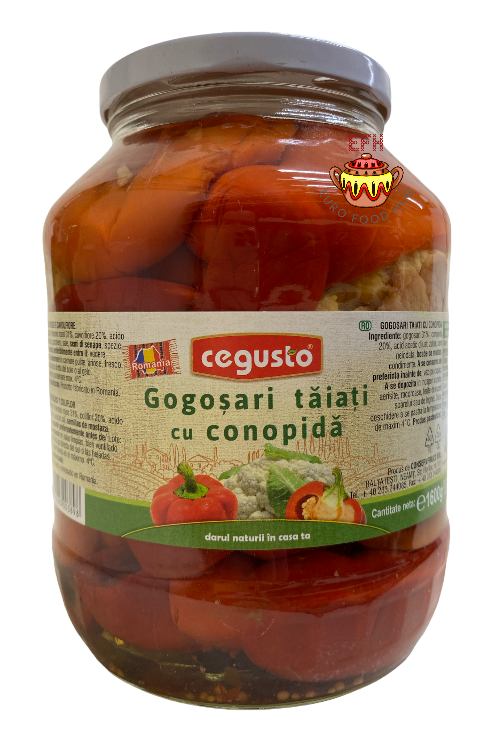 Pickled Bell Peppers with Cauliflower - Conservfruct - GOGOSARI Taiati cu Conopida 1.6 kg