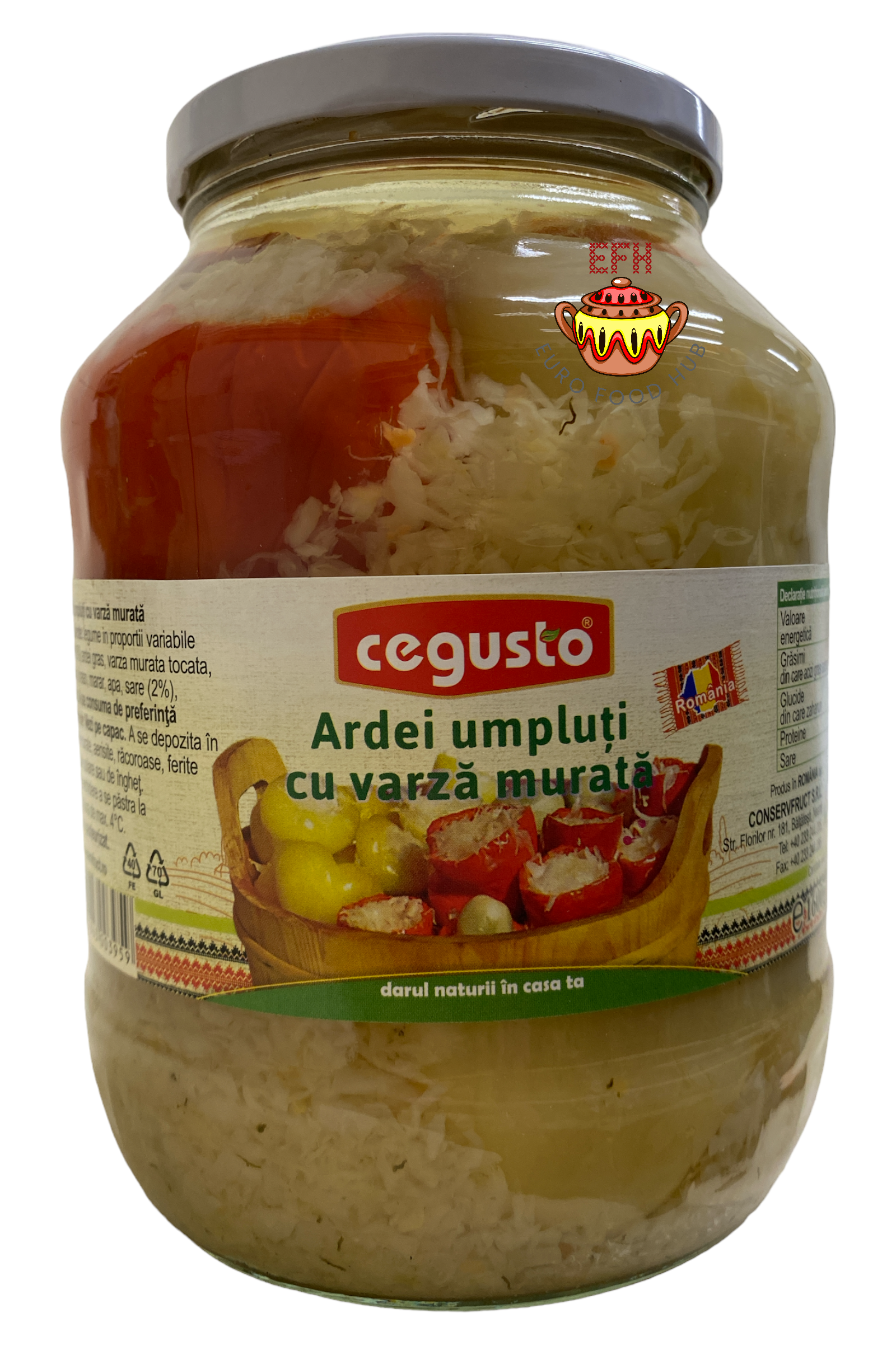 Romanian Stuffed Bell Peppers with Cabbage - CEGUSTO 1.6 kg