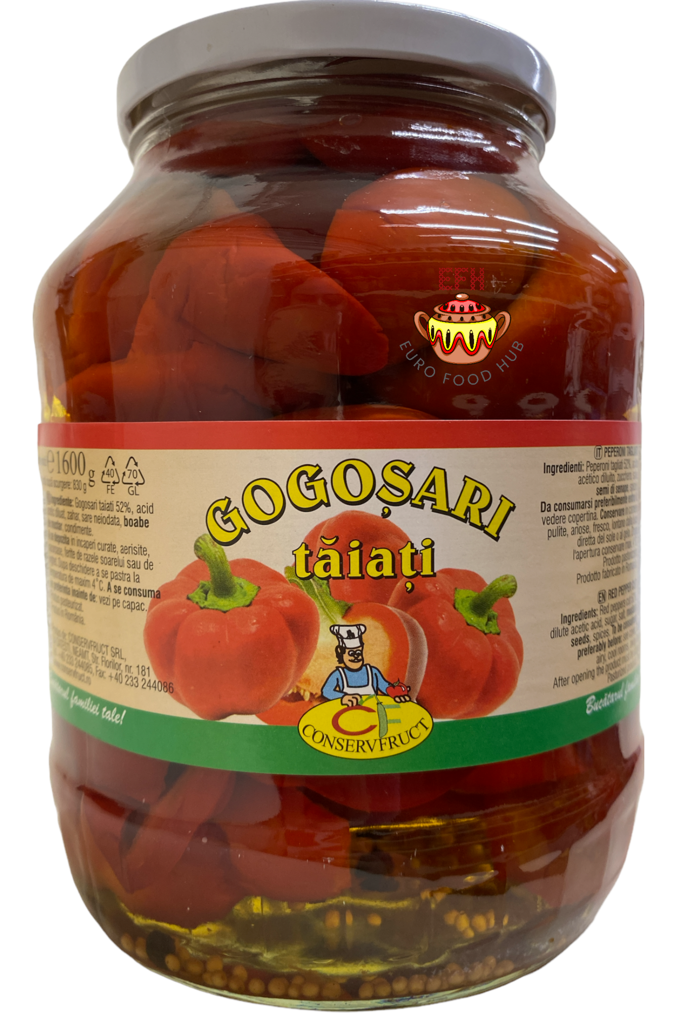 Pickled Chopped Bell Peppers - Conservfruct - GOGOSARI TAIATI 1.6 kg