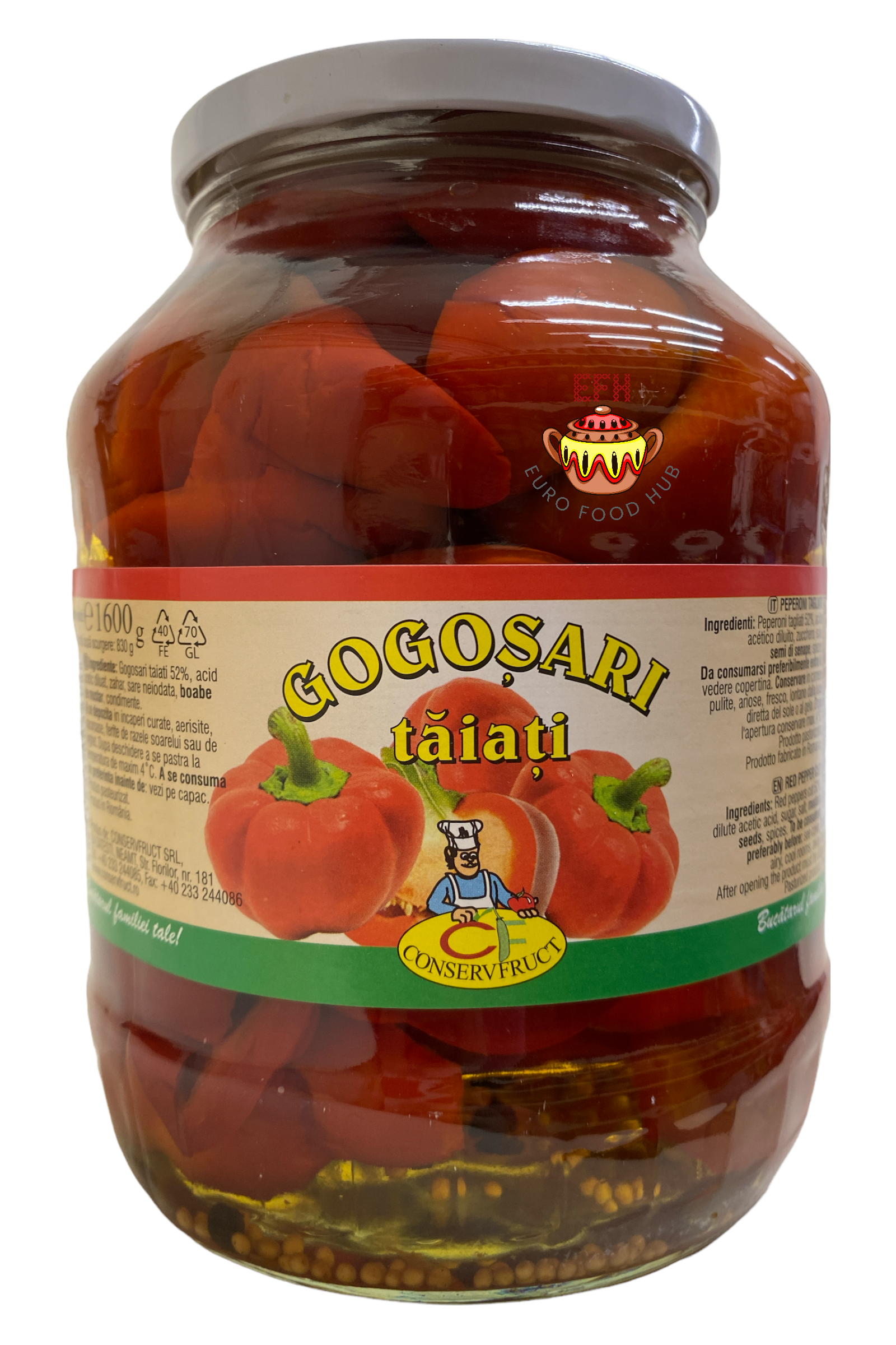 Pickled Chopped Bell Peppers - Conservfruct - GOGOSARI TAIATI 1.6 kg