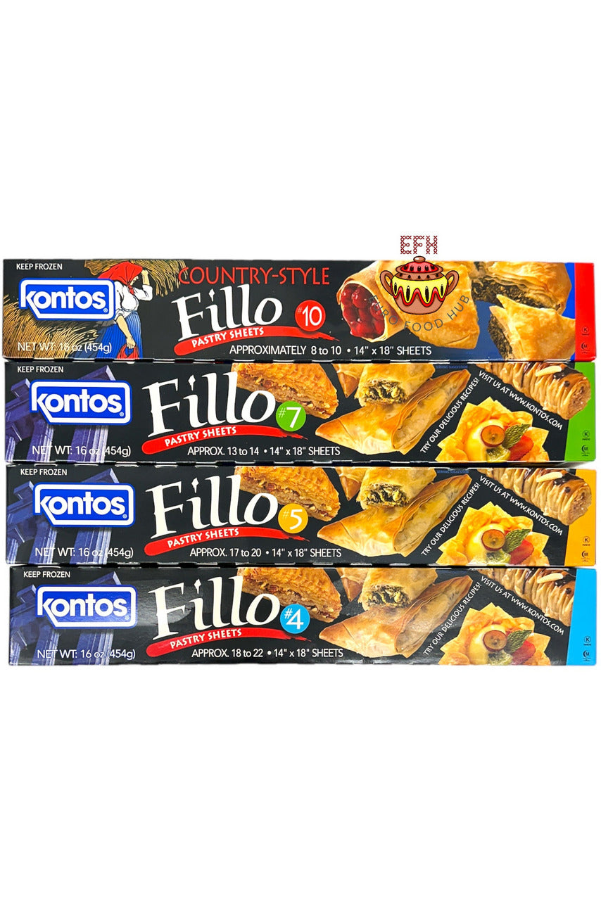 Kontos Fillo Dough - Phyllo Pastry Sheets - Available in #4,#5,#7,#10
