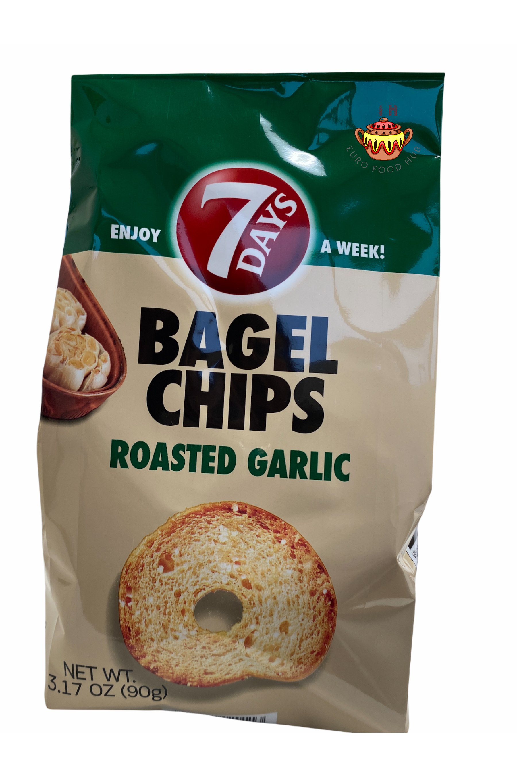 7 Days Bagel Chips/Bake Rolls - ROASTED GARLIC - 90g