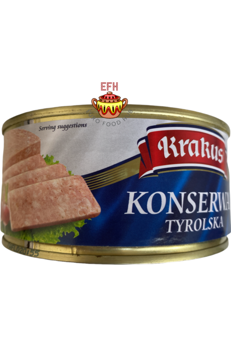 Krakus - Polish Seasoned, Cured Minced Pork with Skin - Konserwa Tyrolska - 10.5 oz