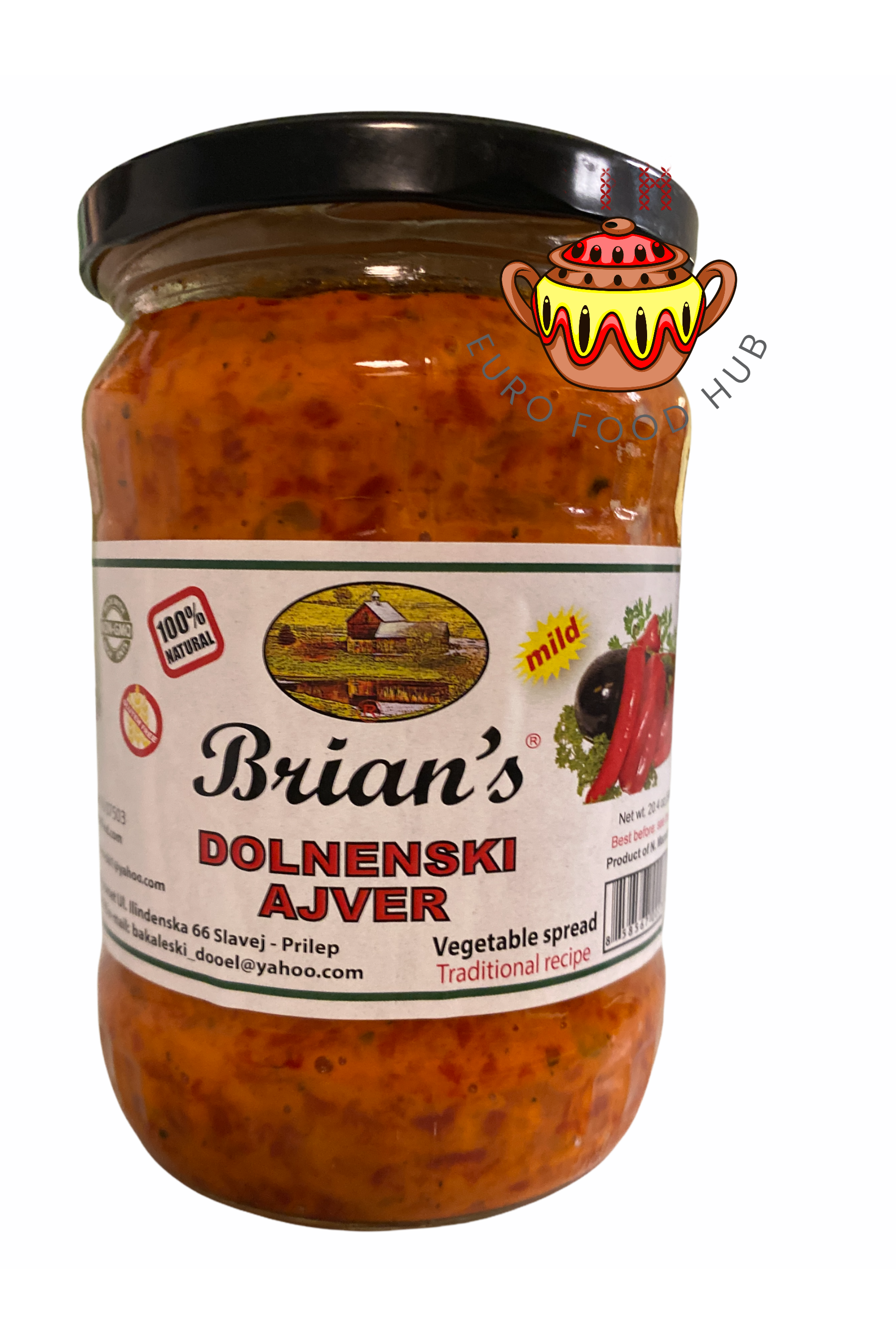 Brian's European Natural Products - DOLNENSKI Ajver (Ajvar) - Hot or Mild