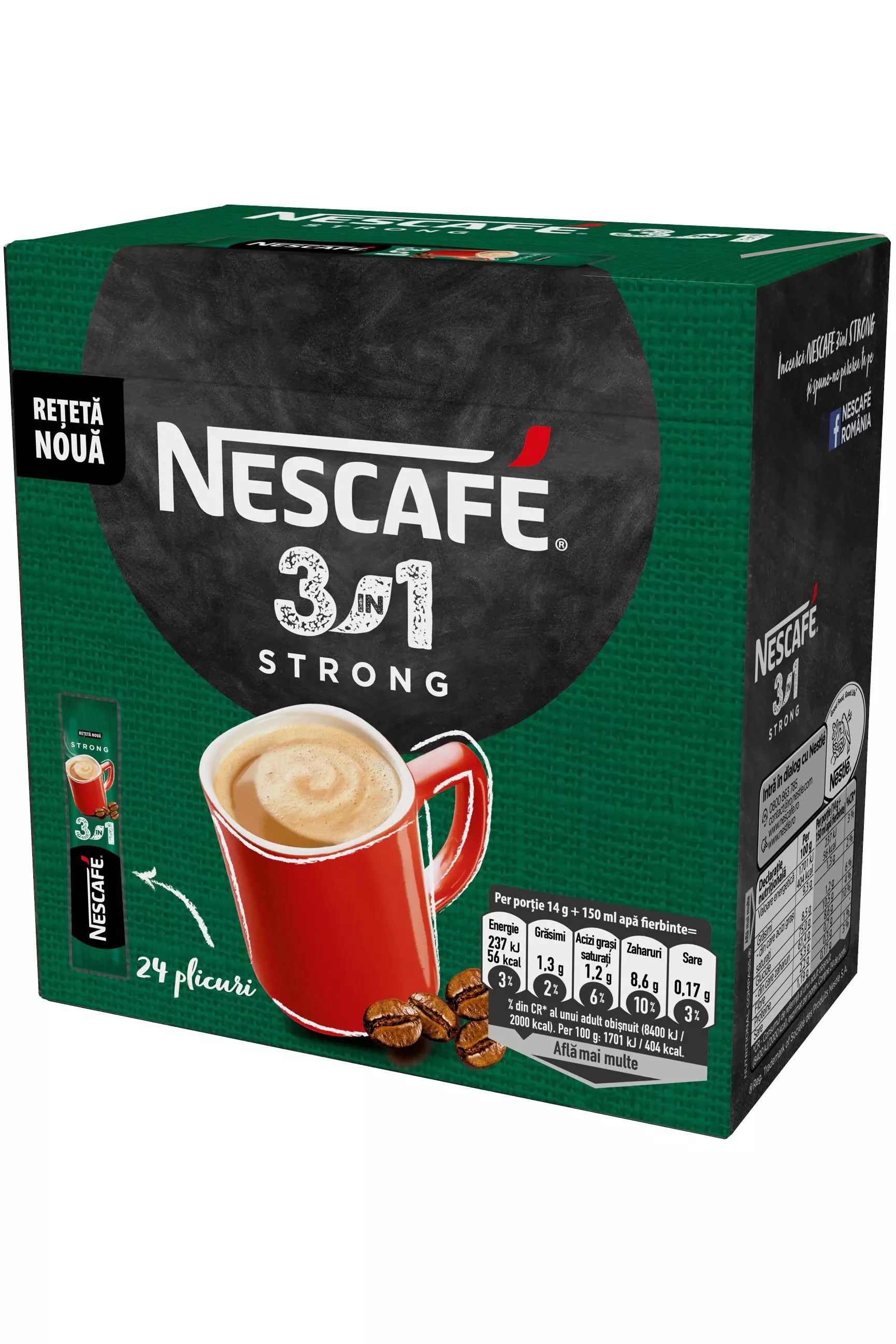 Nescafe 3 in 1 Coffee and Creamer Strong Coffee Packs 10 pack 170g 